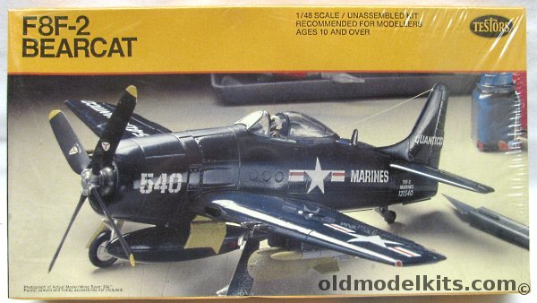 Testors 1/48 Grumman F8F-2 Bearcat - US Marines  or Blue Angels US Navy 'Beetle Bomb' Aircraft - Bagged - (F8F2), 589 plastic model kit